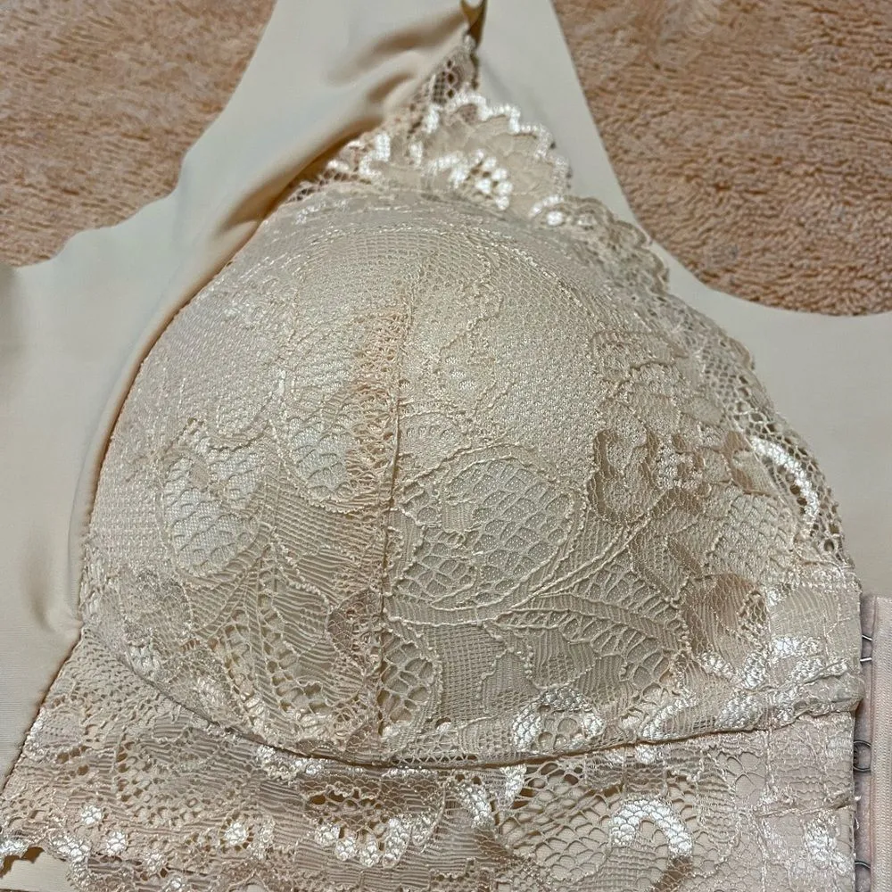 Peach front closure light padded bra Orange Size XXL - Image 6