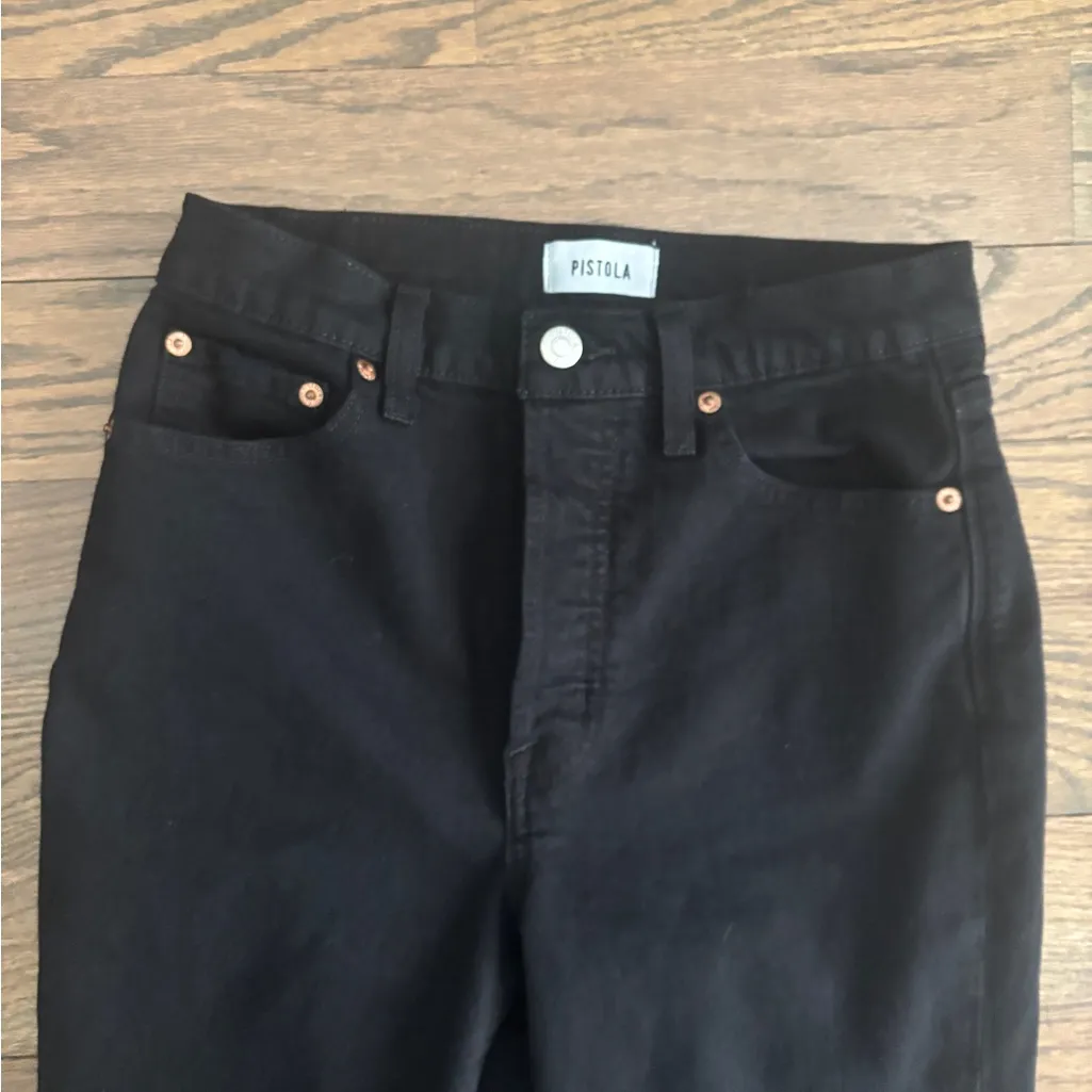 PISTOLA‎ Black Charlie High Rise Classic Straight Leg Jeans in Waverly Size 26 - Image 7