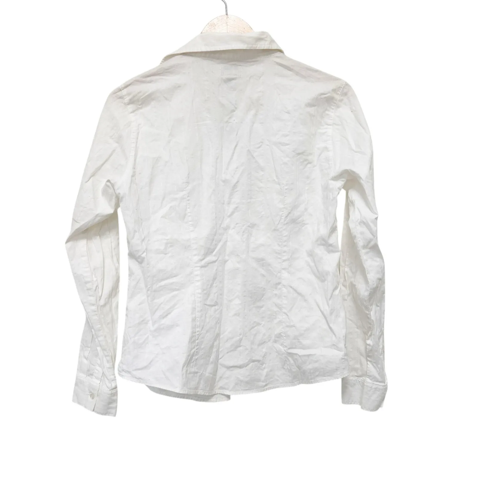 LL Bean White Button Down Long Sleeve Shirt Sz S - Image 3