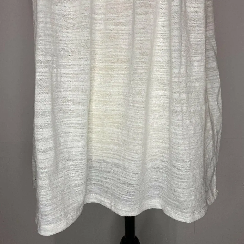 THML XS Sleeveless Sheer White Halter Tank Top Embroidered - Image 3