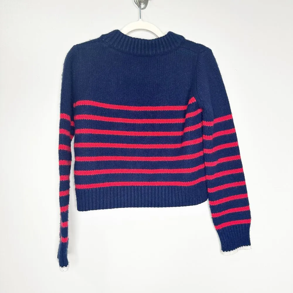 La Ligne Womens Mini Marin Sweater Striped Wool Cashmere Blend Red Blue Size M Size M - Image 4