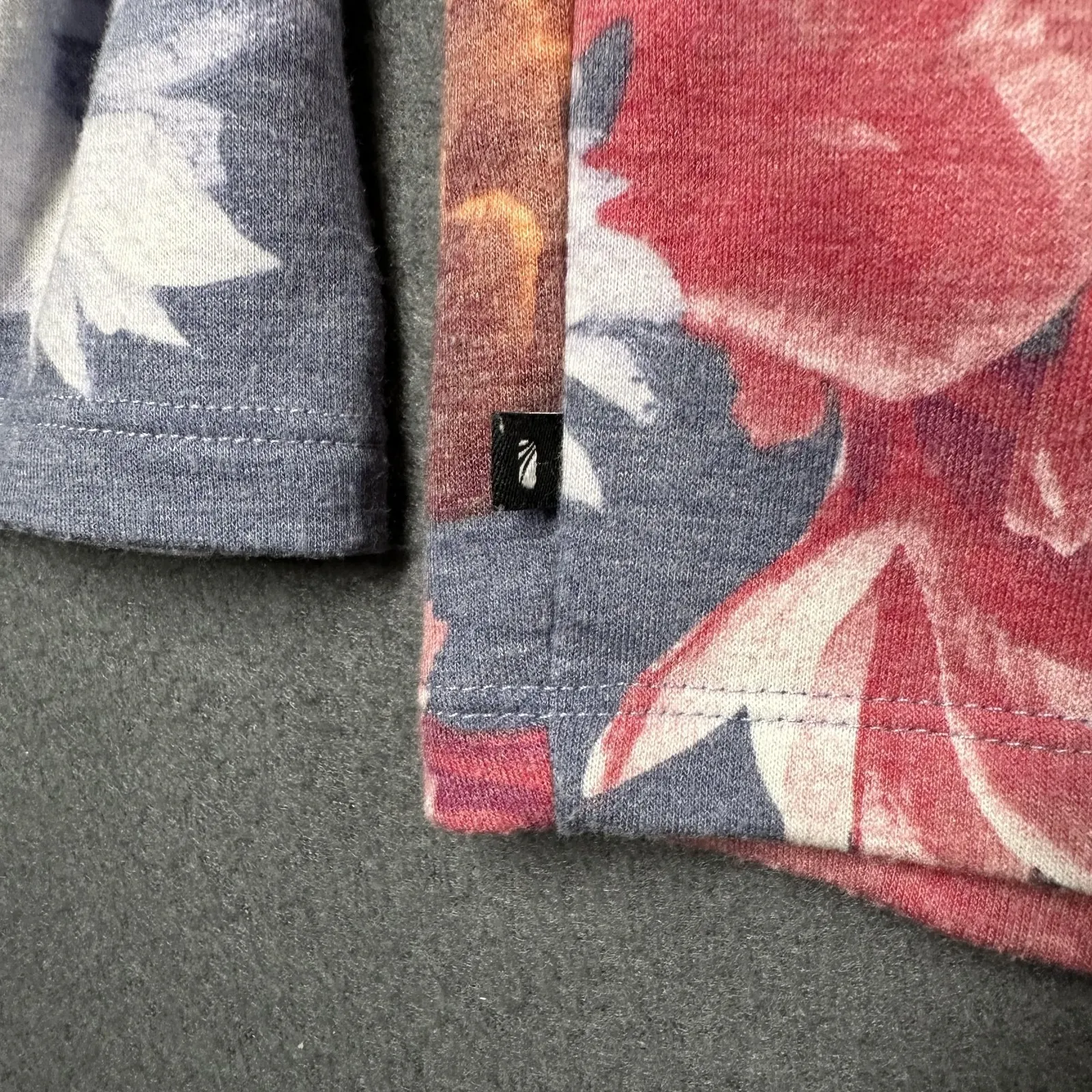 Marika Hoodie Womens XL Blue Floral Print Full Zip Lightweight Jersey Sweatshirt - Image 11