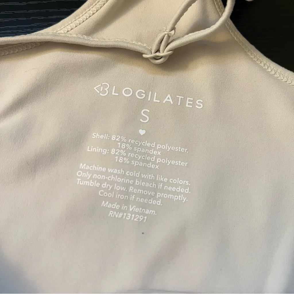 Blogilates Women's Corset Cropped Bralette Sports Bra Small Cream - Image 6