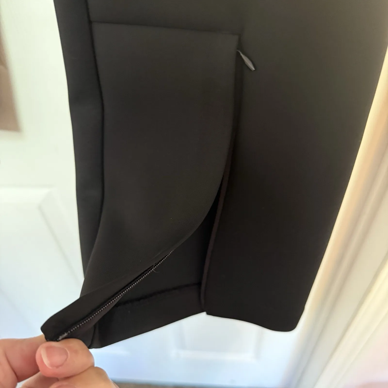 Good American Scuba Pants Black 38x29 Ankle Zip Workwear Stretch Staple Minimal - Image 6