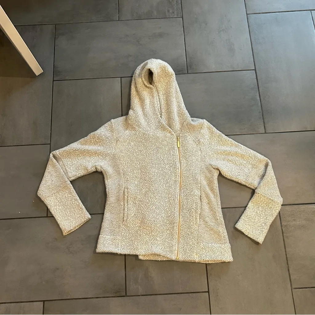 Lucky Brand Asymmetrical Grey Knit Zip-up Hoodie - Image 2