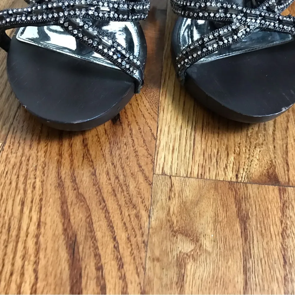 Karen Millen Dark Brown Rhinestone Detail Heels - Image 4