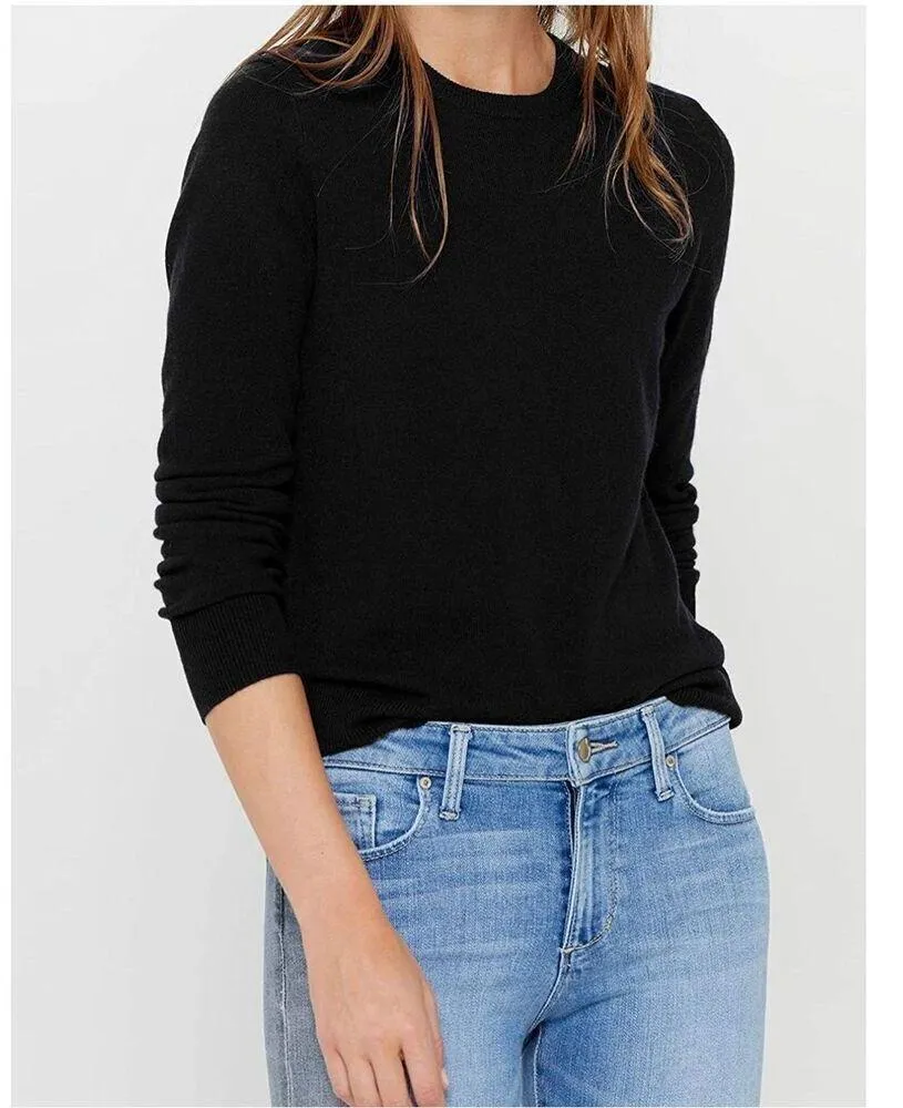 NEW State Cashmere Essential Crewneck Sweater 100% Pure Cashmere M Pullover Black Size M - Image 2