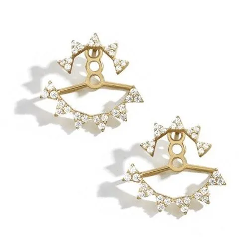 Front Back Earring Gold - Image 2