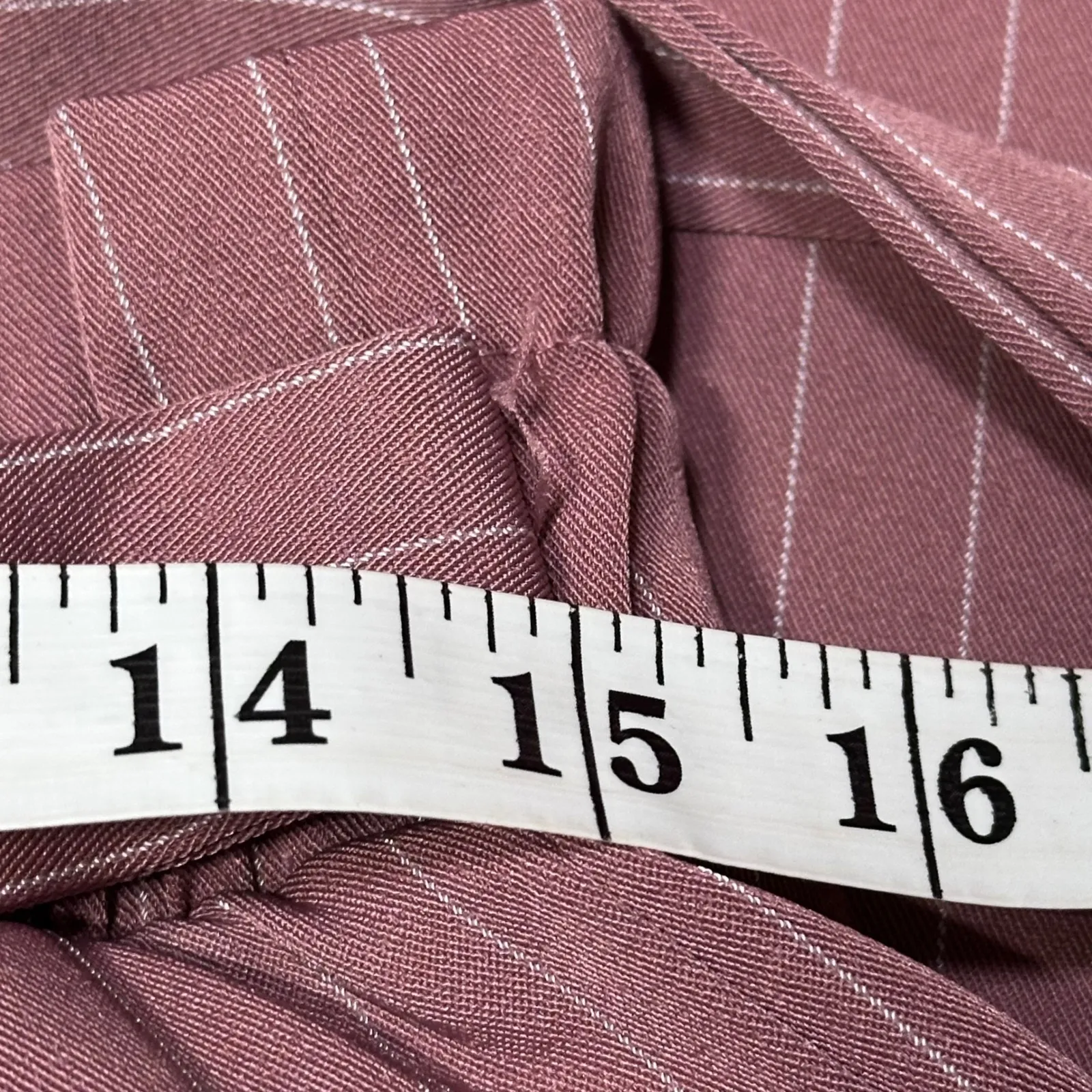 Charlotte Russe Paperbag Waist Pinstripe Pants Mauve Size Large - Image 6