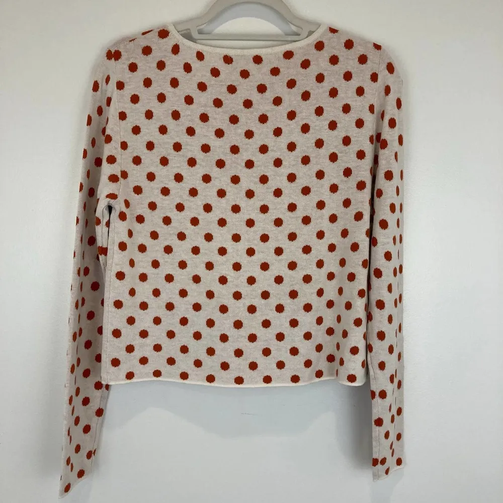 NWT Callahan Olivia Tie Front Polka Dot Sweater Size M - Image 8