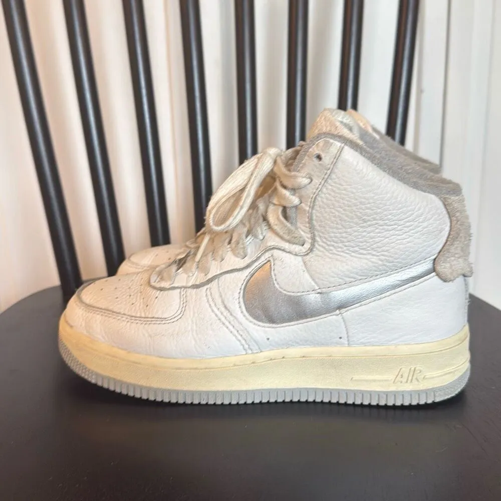 Nike Air Force 1 sculpt silver high top leather sneaker 7 - Image 5