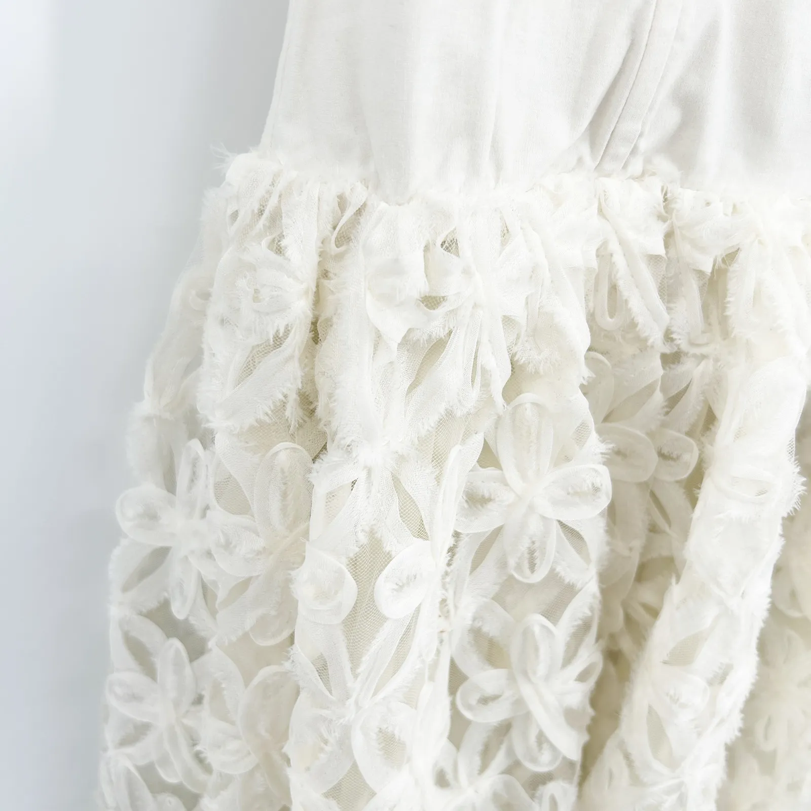 NWT WeWoreWhat Revolve Womens Dainty Floral Corset Lace Midi Dress Size 8 Ivory - Image 5