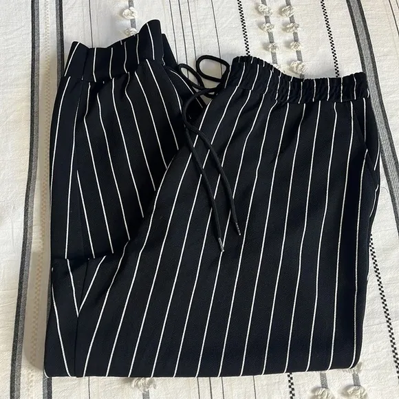 Shein - curve pin striped jogger sweatpants - Image 2