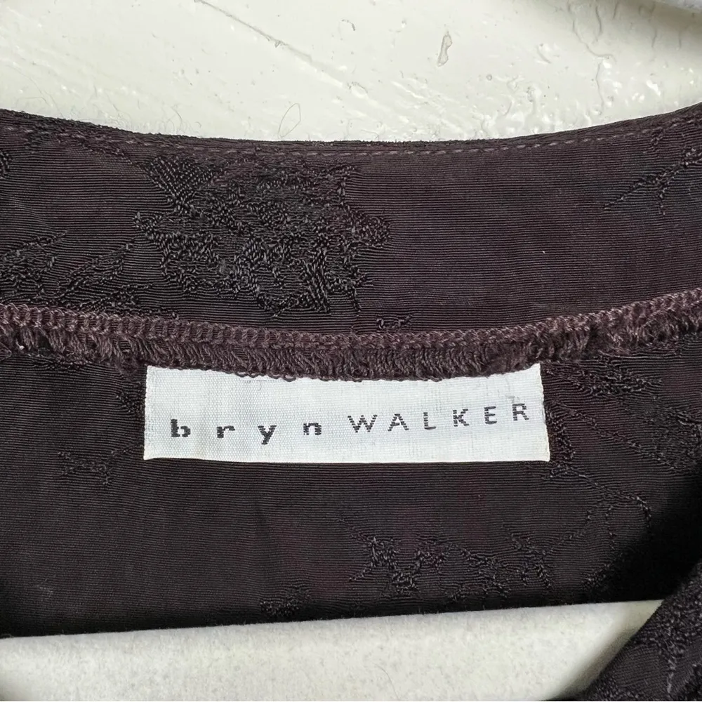 Bryn Walker Chocolate Brown Top Button Open Front Long Sleeve Blouse Size Small - Image 3