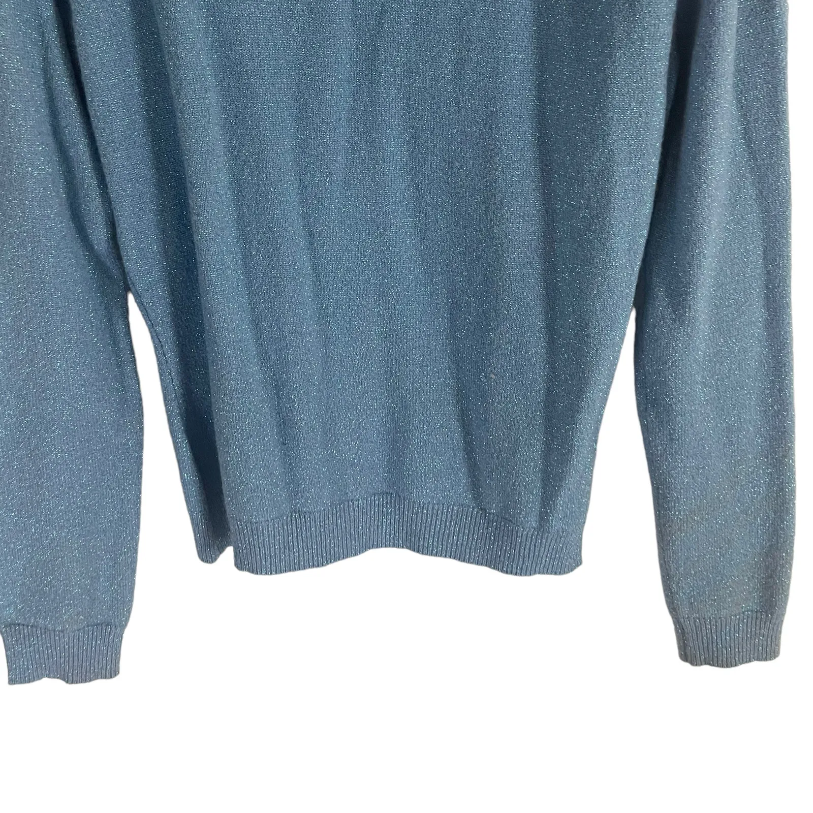 Route 66‎ Size Large 58% Wool Blend Metallic Blue Sweater - Image 3