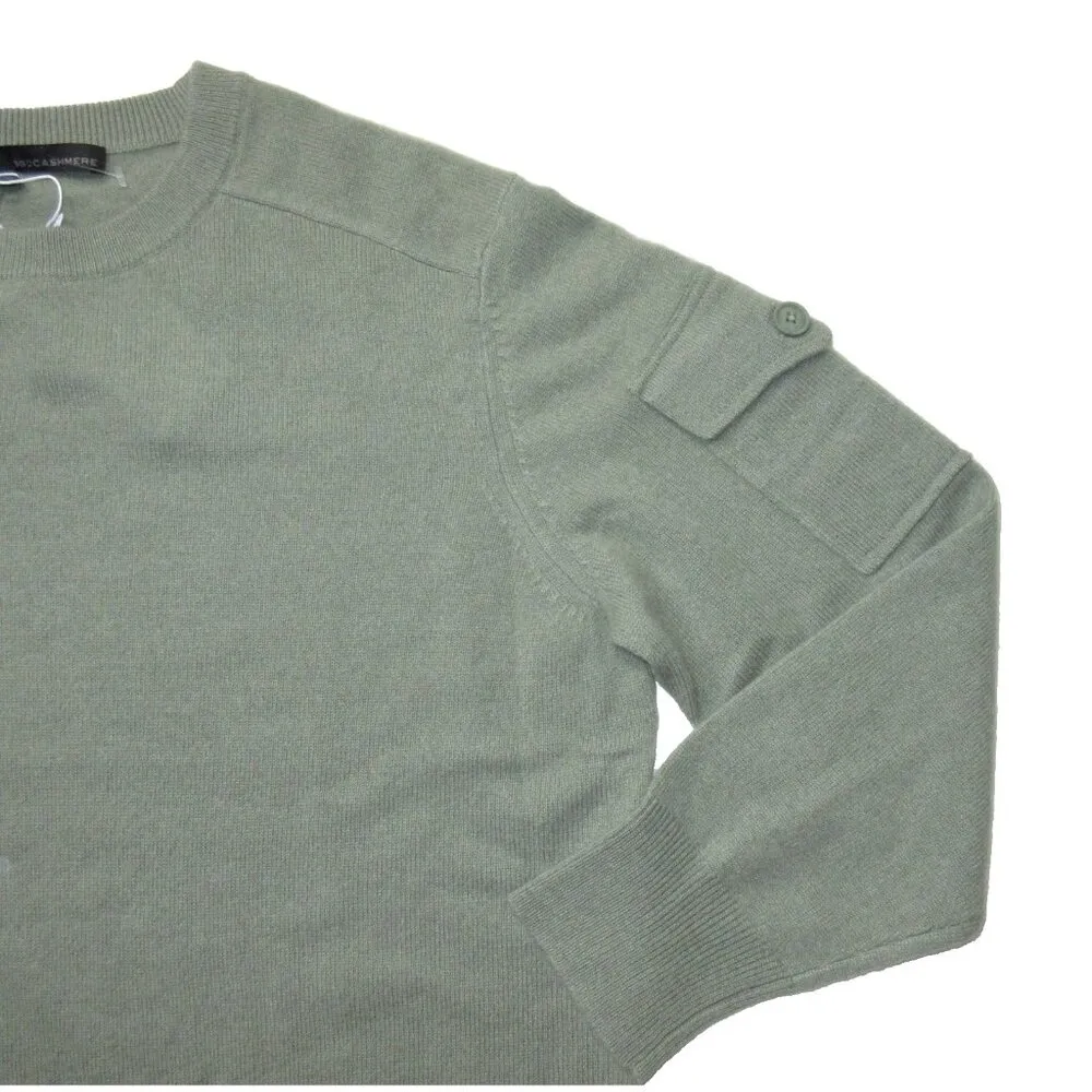 NWT 360Cashmere Wayne Pocket Crewneck Sweater in Sage Green Cashmere Pullover L - Image 2