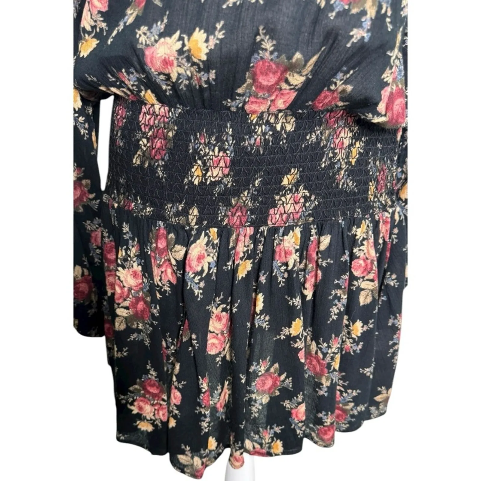 Denim & Supply Ralph Lauren Womens Black Floral Dress Size Large - Image 7