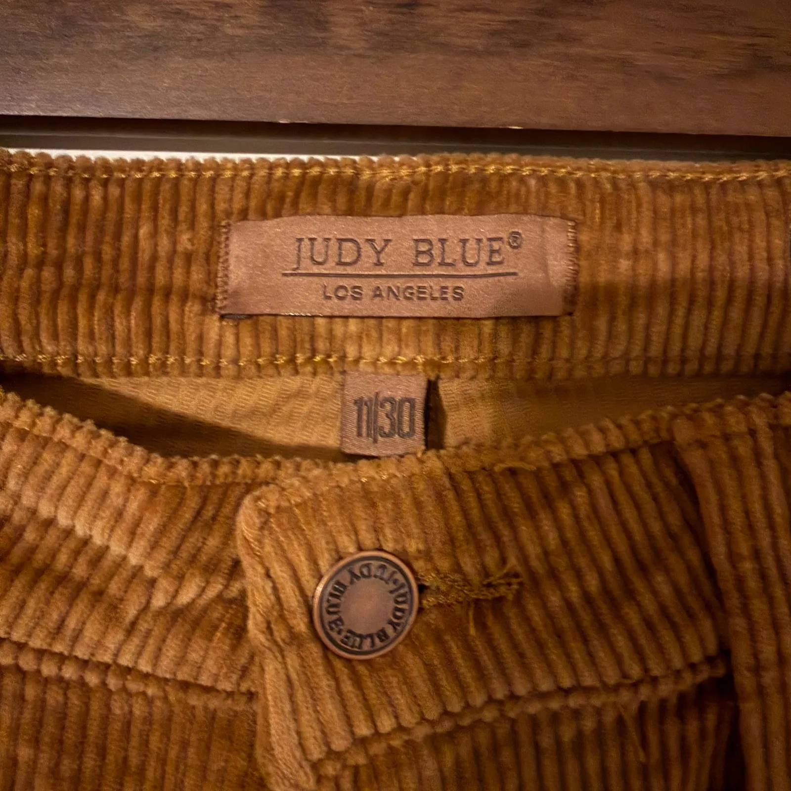 Judy Blue Brown Corduroy Boot Cut High Rise Flare Leg Pants Size 11/30 - Image 6