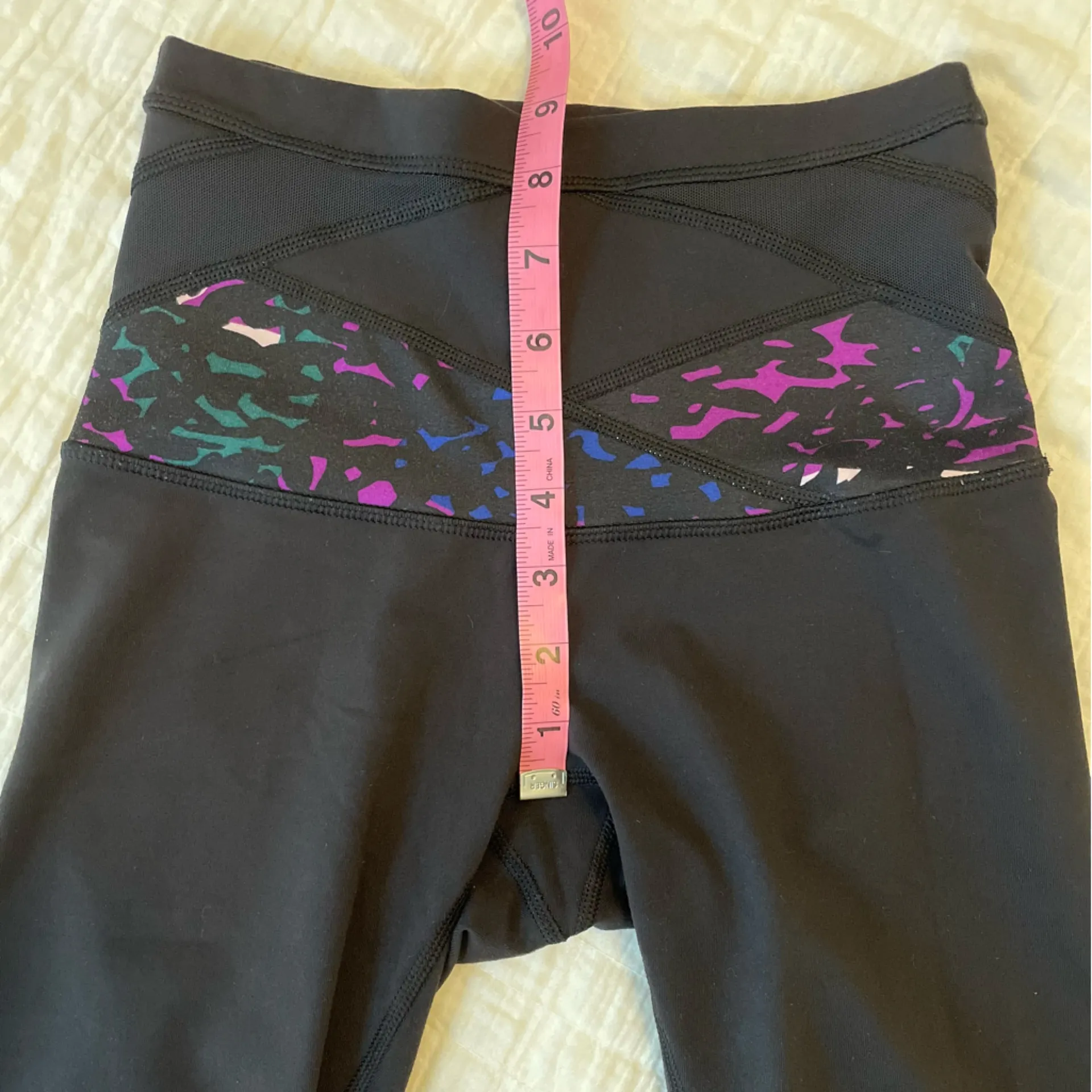 LULULEMON Wunder Under Crop Hi-Rise Black Shadow Wrap Multi Tender Violet Size 4 - Image 14