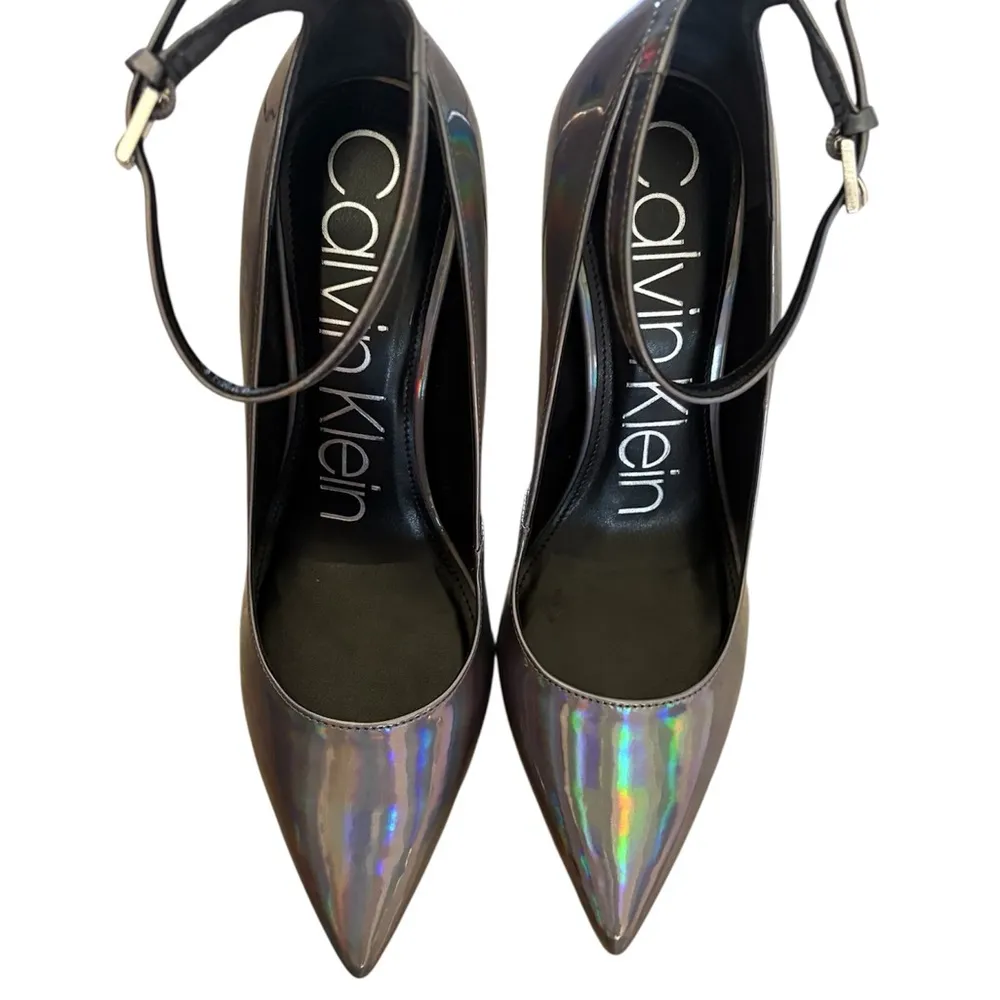Holographic Silver Stiletto Heels by Calvin Klein Demma - Image 2