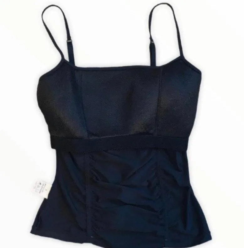 Essendi Black Padded & Ruched Satin Top Small - Image 3
