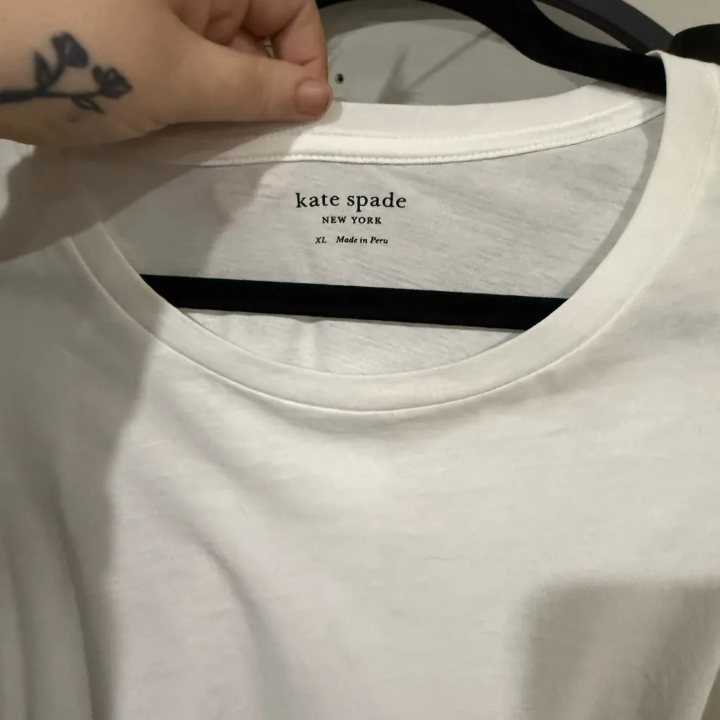 Kate Spade white Lace Sleeve Blouse size XL - Image 4