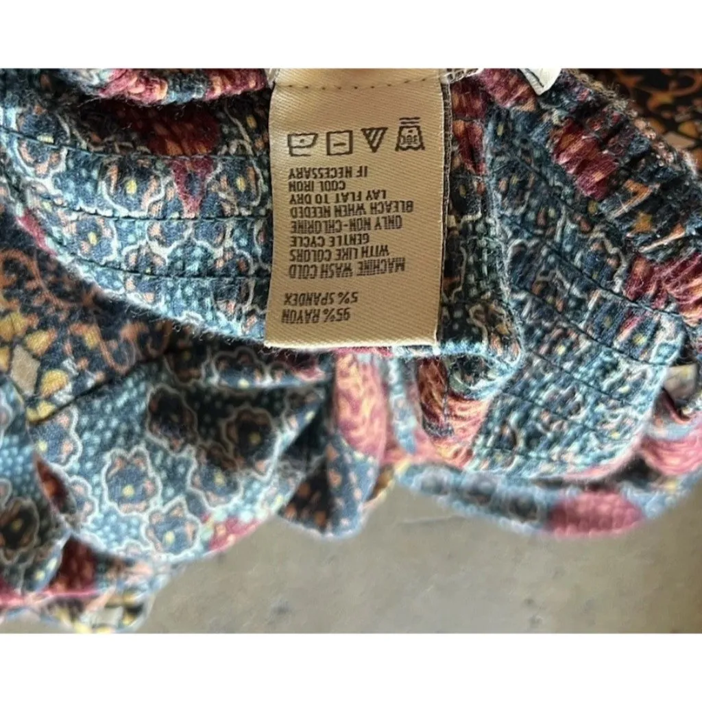 AMERICAN RAG CIE Summer Festival Dress XS Bohemian Handkerchief Hem Wide Straps - Image 15