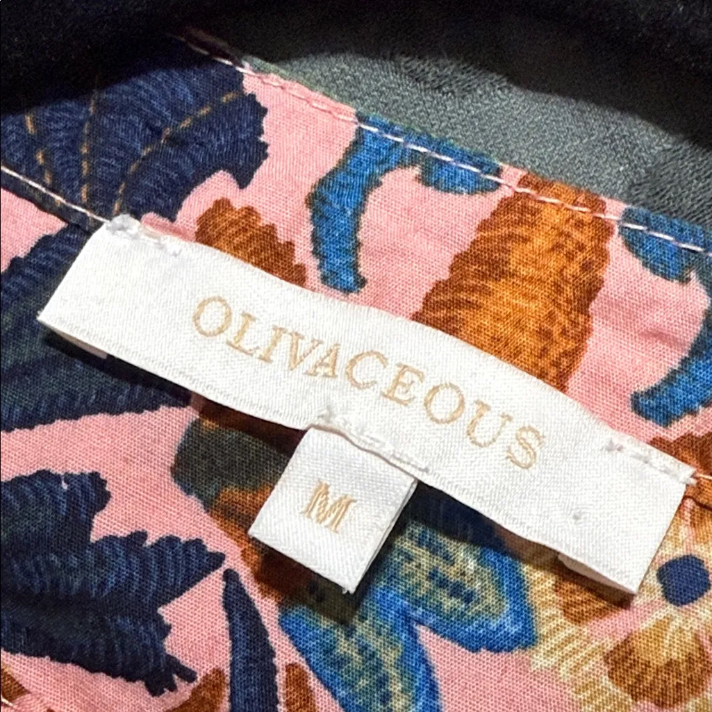 Olivaceous medium peasant blouse Agatha top pleated button front puff sleeve - Image 5