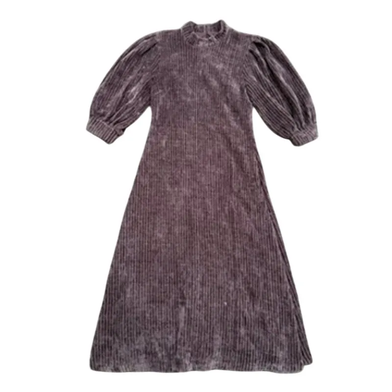 Slate & Willow Knit Midi Dress in Purple, Size M - Image 4