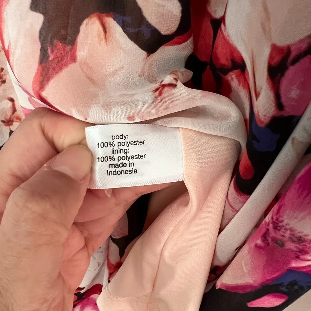 NWT Lane Bryant Black Floral Shoulder Strap Asymmetric Midi Dress Sz 18/20 - Image 7