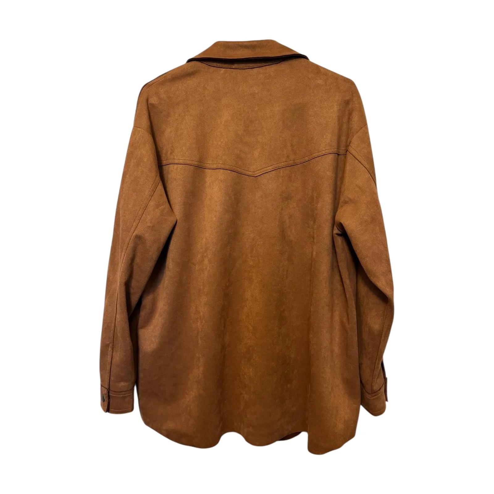 HYFVE  Faux Suede Oversized Shacket Brown Button Down Jacket Women’s Small NWT - Image 5