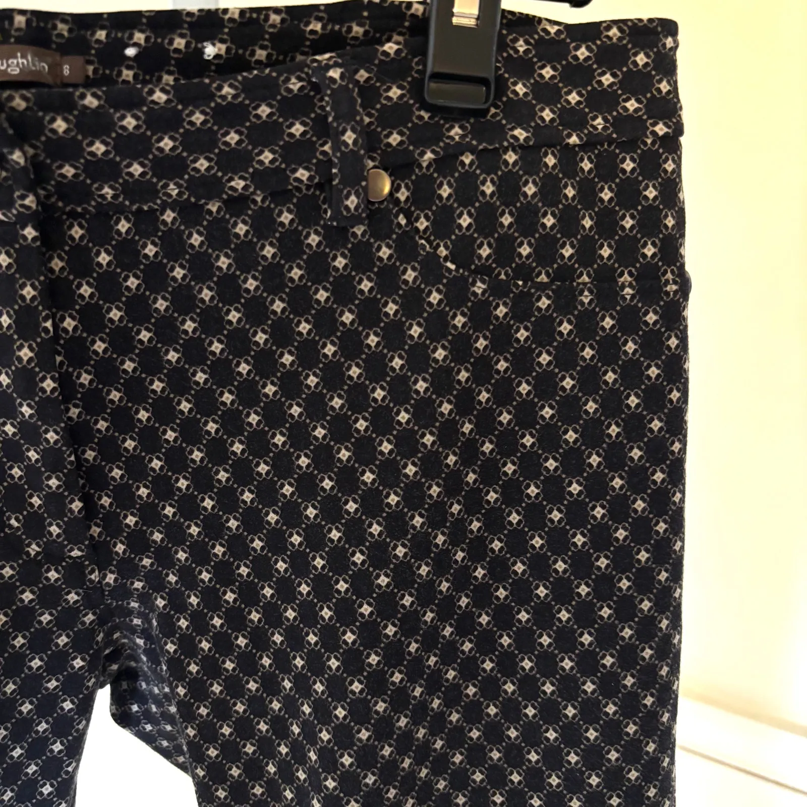 J. McLaughlin EUC Women's Becca Black Brown Geo Print Ponte Knit Leggings Size 8 - Image 3