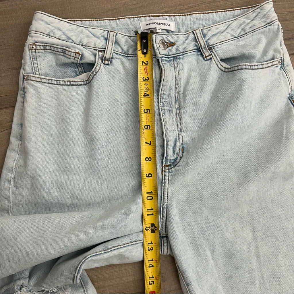 WeWoreWhat High Rise Curvy Distressed Light Wash Denim Jean Super Light 31 - Image 10