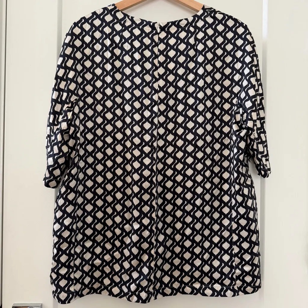'S Max Mara 100% Silk Geometric Top US 12 - Image 3