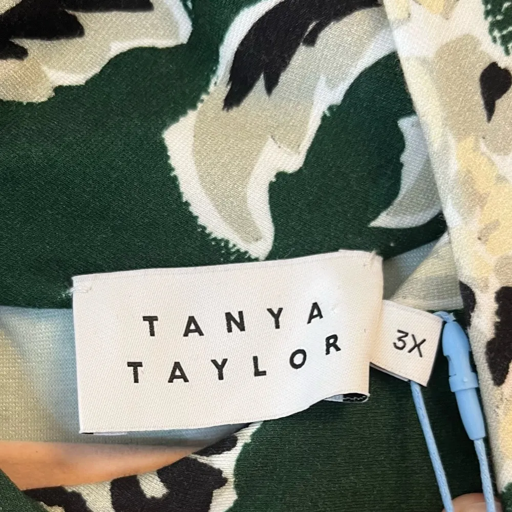 Tanya Taylor Dress Green Cream & Black Floral Thea Dress in Martini Multi 3X NWT - Image 12