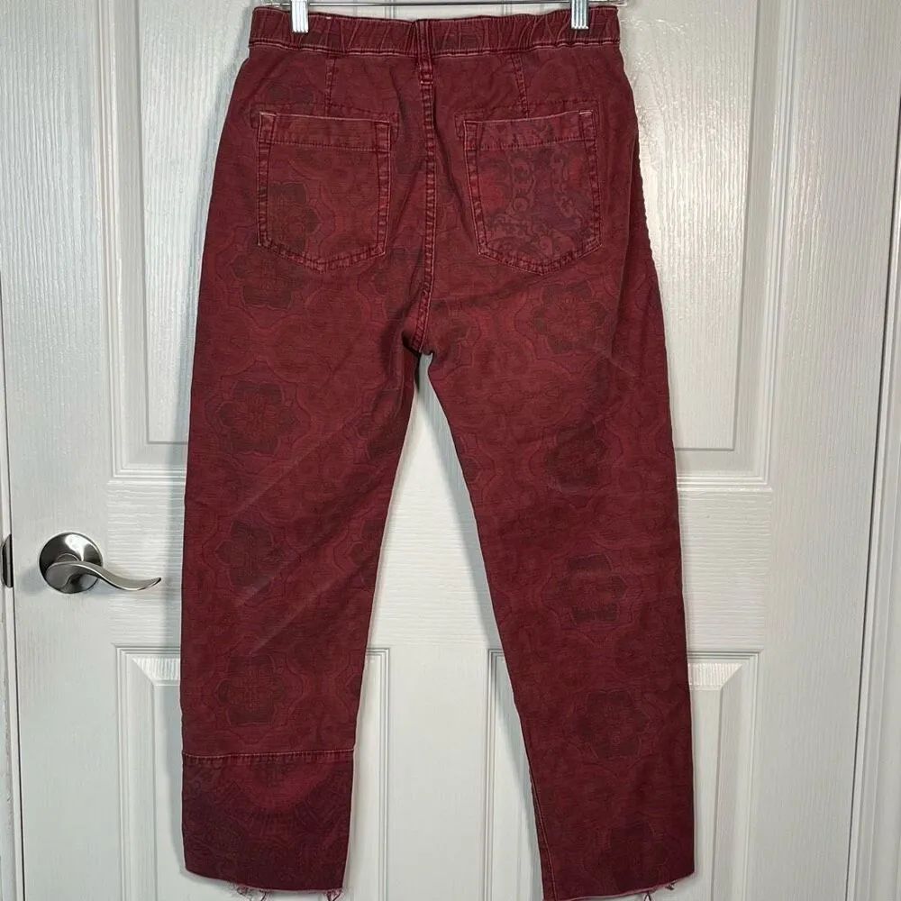 Anthropologie Pilcro The Trailblazer Sz XS Red Distressed Pants Jeans Boho - Image 4