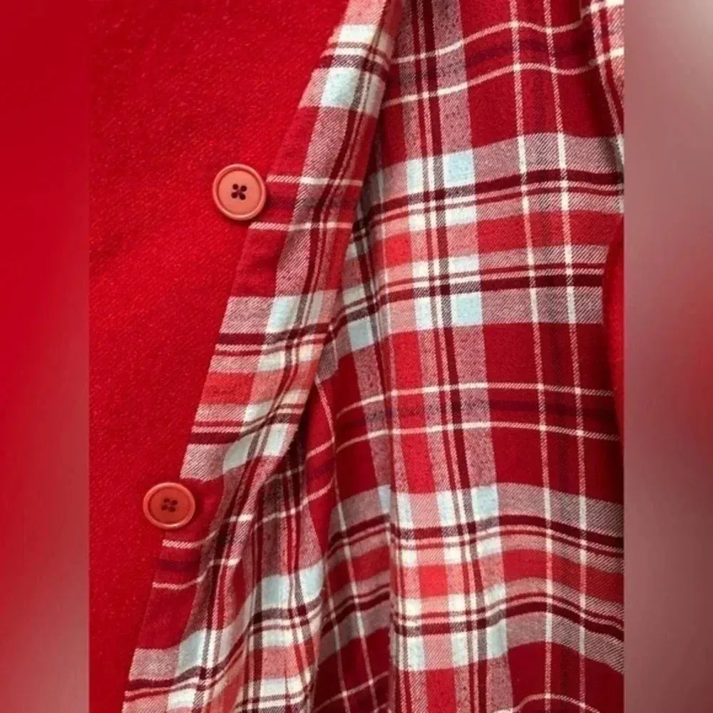 Vintage Abercrombie & Fitch Y2K Cranberry Red Wool Peacoat Women’s  Size XS - Image 6