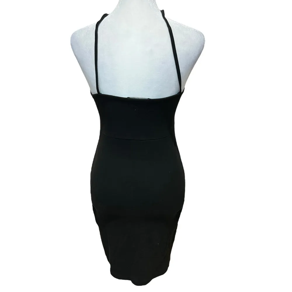 Brandy Melville Black Spaghetti Strap Fitted Mini Dress - Image 3