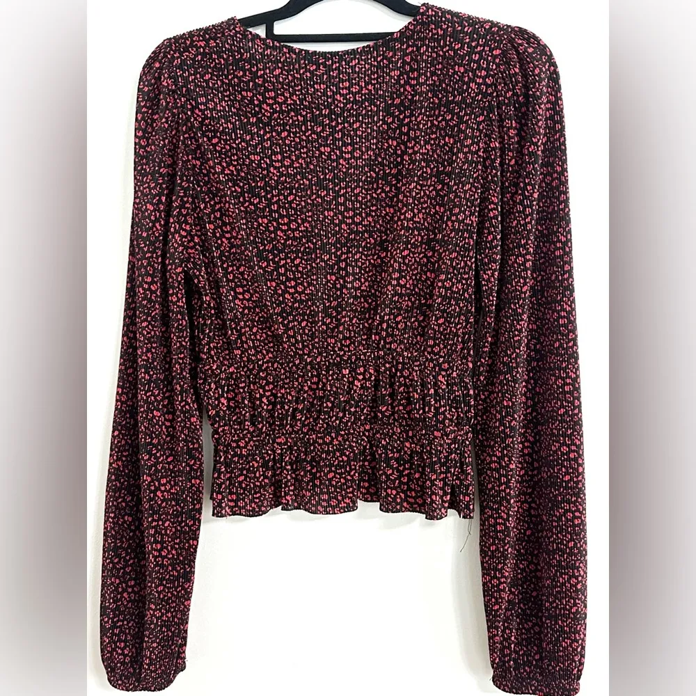 ZARA  Accordion Patterned Crop Blouse Medium - Image 4