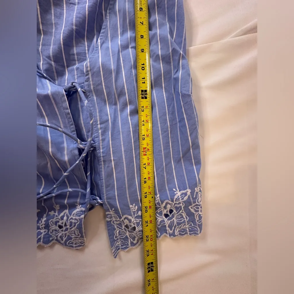 Women's Long Sleeve Eyelet Tie-Front Poplin Blouse - Future Collective 2XL - Image 11