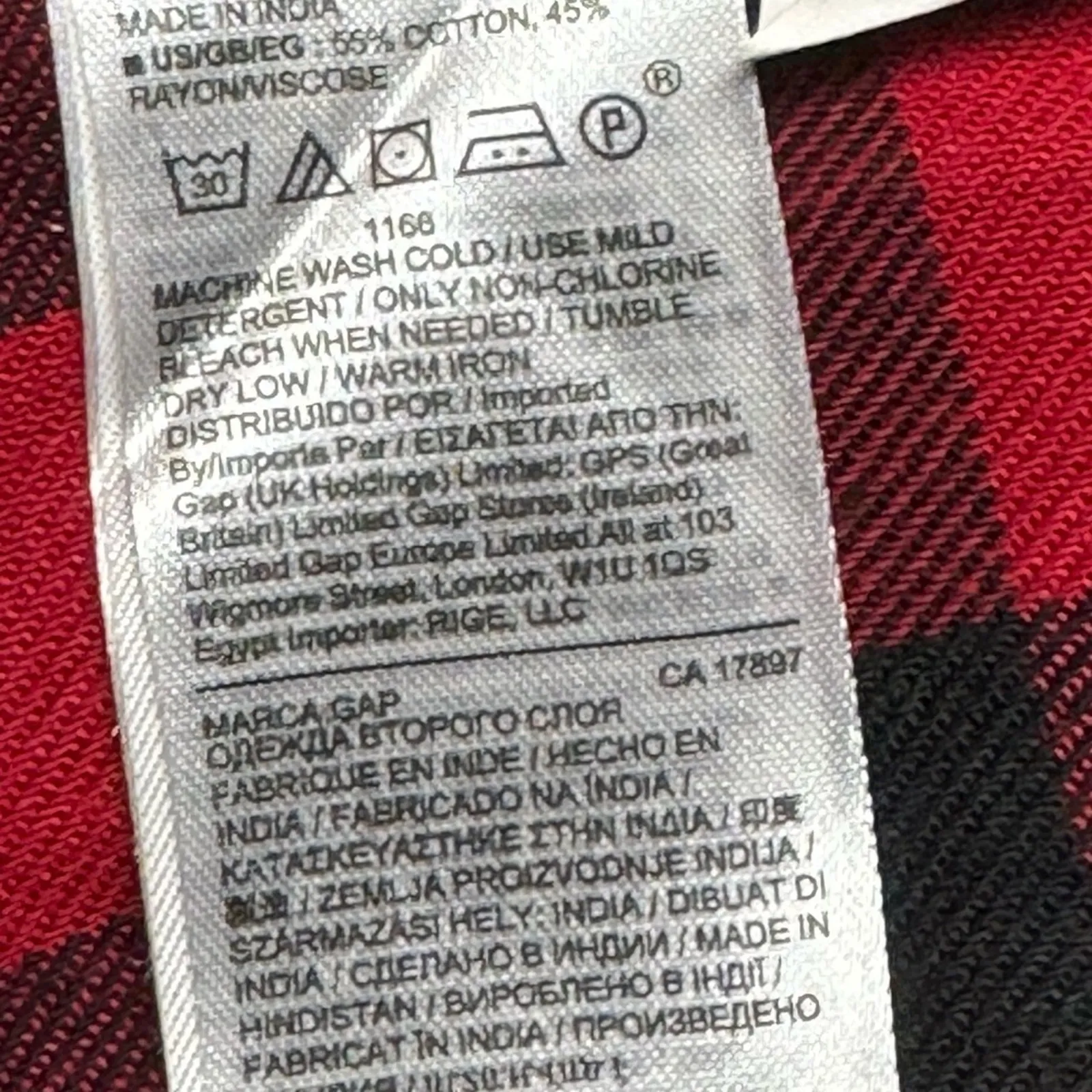 Gap Women’s Buffalo Plaid Long Sleeve Button Front Flannel  Shirt Sz L - Image 2