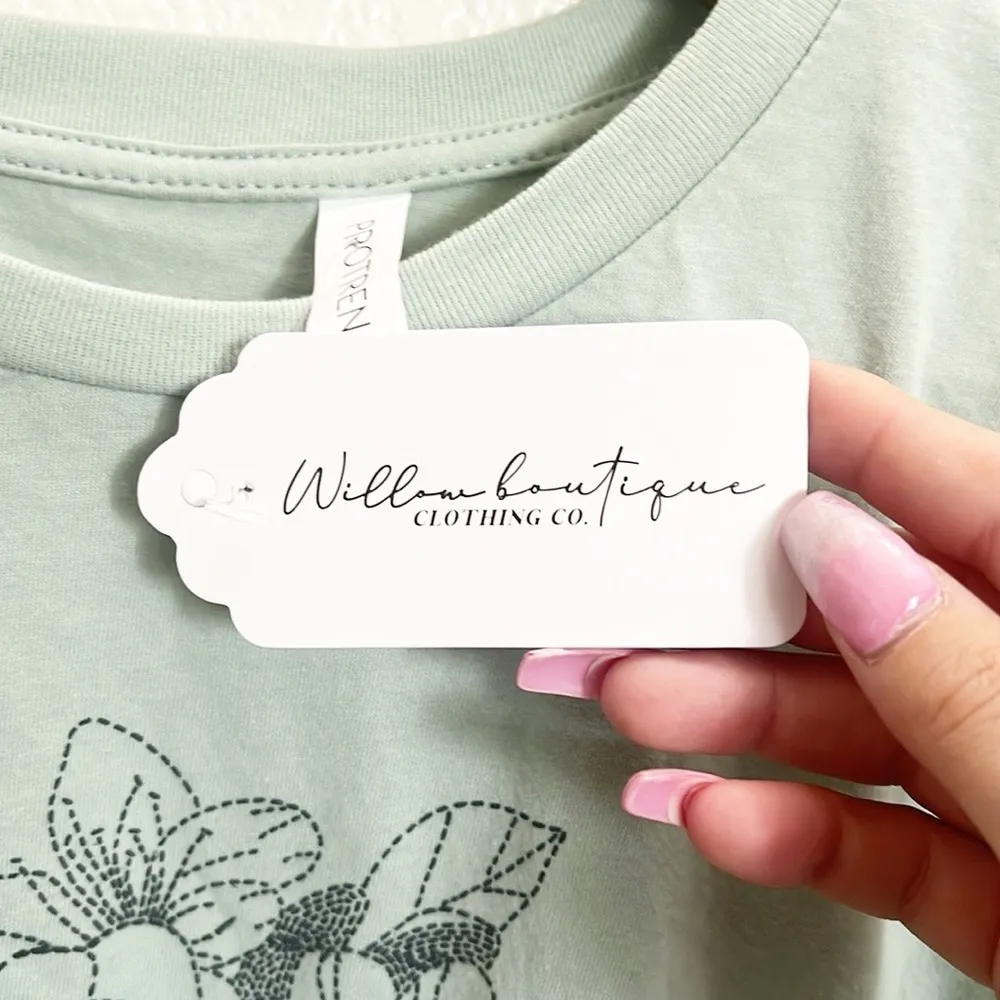 Portrend Willow Boutique Flower Floral Bouquet Boot Cap Sleeve Mint Graphic Tee Green Size L - Image 6