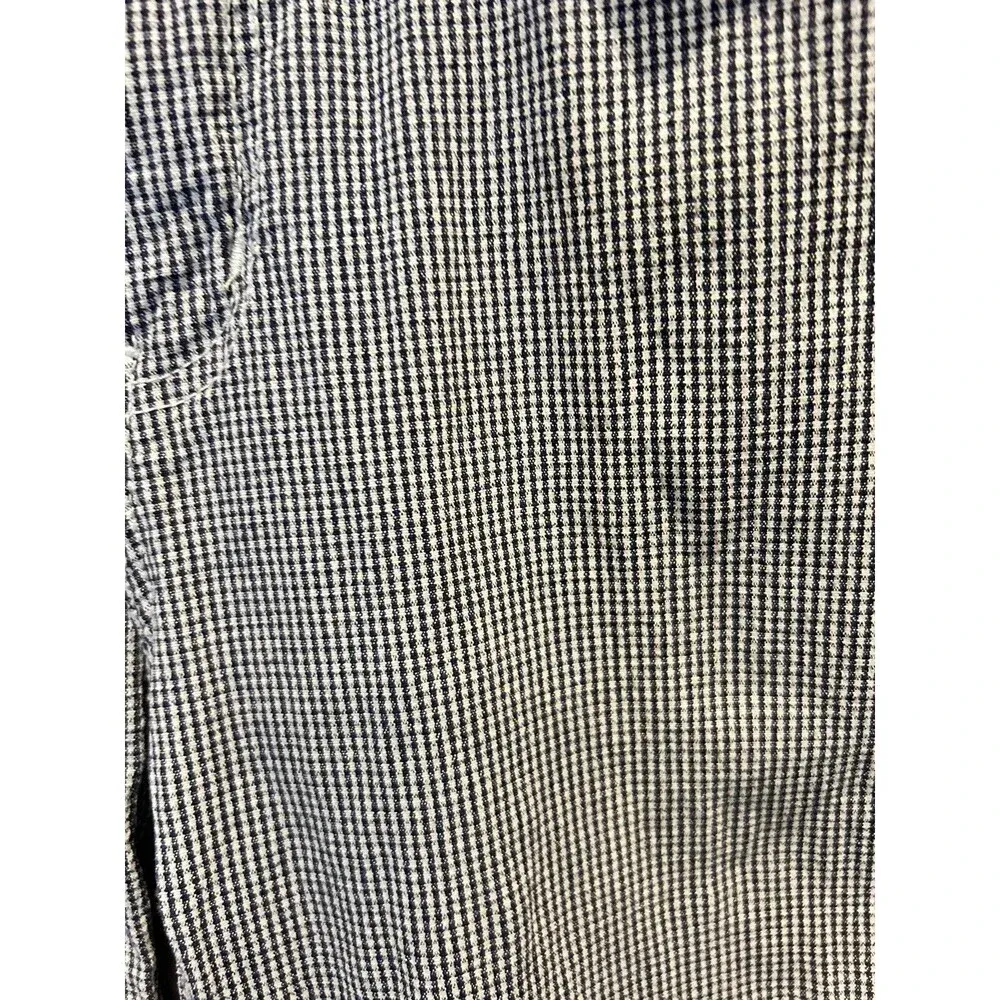 Cherokee Vintage 90s Gingham‎ Tapered High Waist Pants Stretch Navy Blue Sz 6P - Image 2