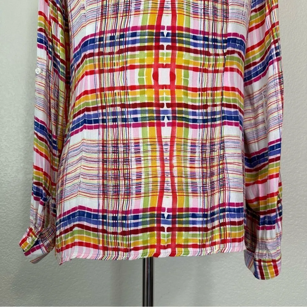 CAbi Cirque Colorful Plaid Button Down Shirt - Image 10