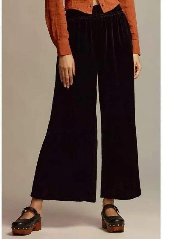 [Anthropologie] Black Velvet The Somerset Wide Leg Pants Elastic Waist NWT Sz XS - Image 10