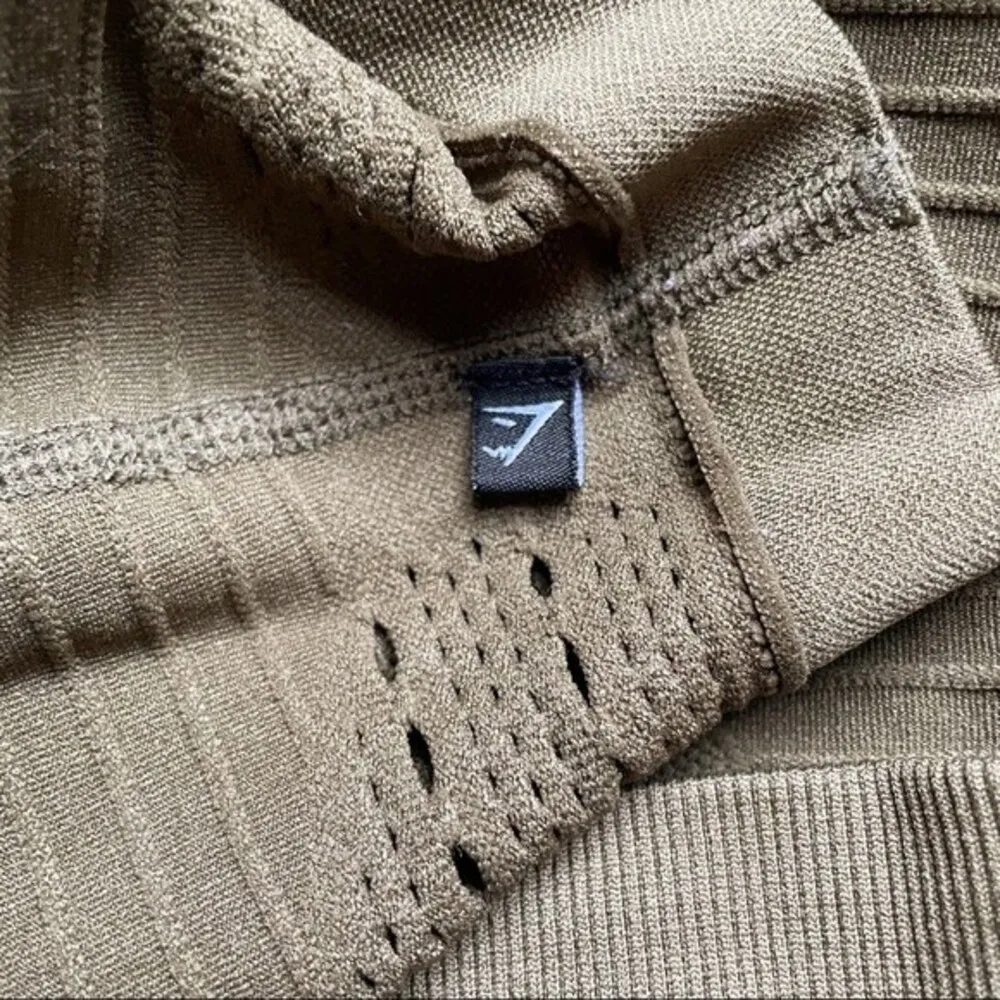 Gymshark Leggings Energy + Seamless Contour Crops Olive Green Women’s Size XS - Image 9