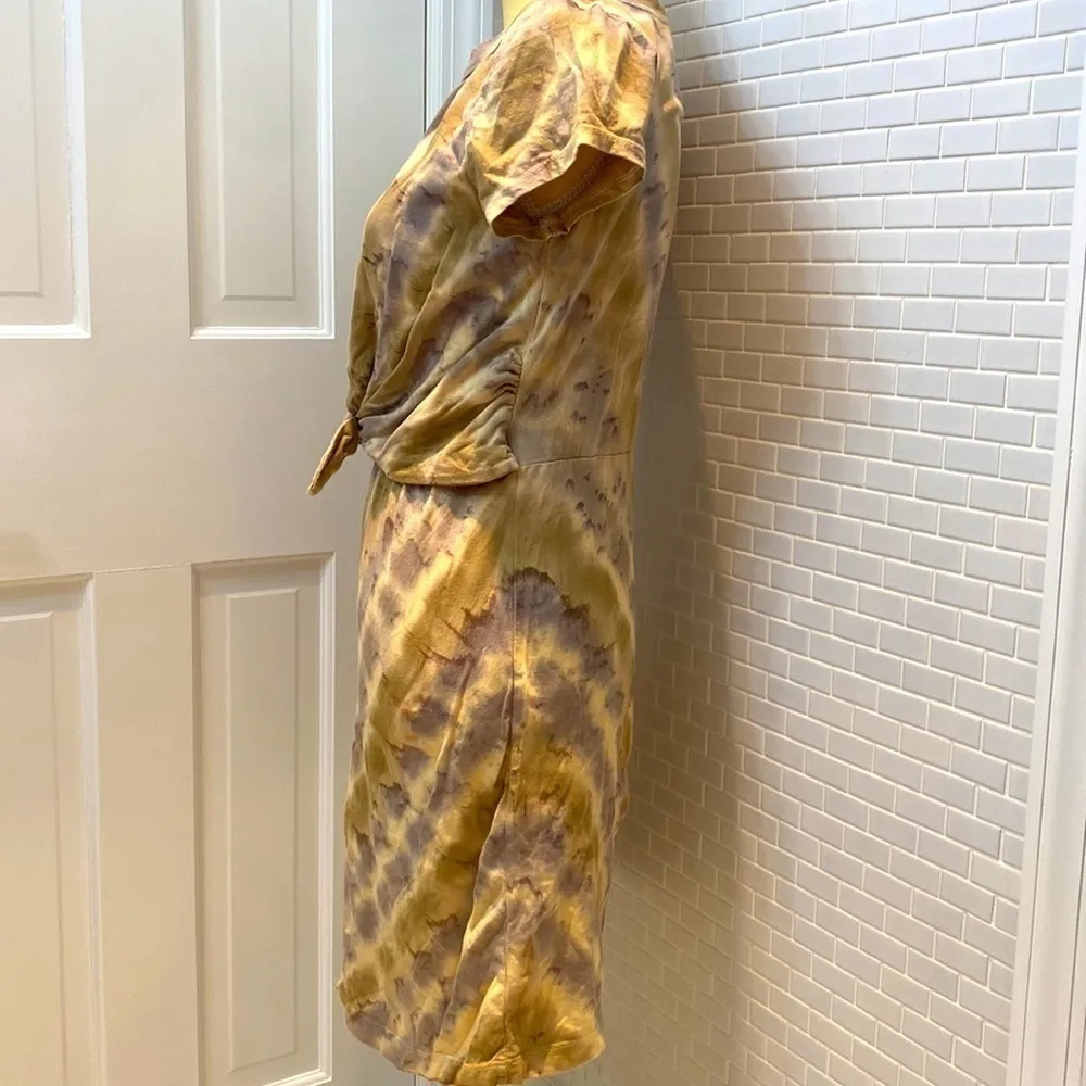 Anthropologie Maronie 💯 cotton tie dye tan/lavender tee shirt dress. Size S.NWT - Image 3