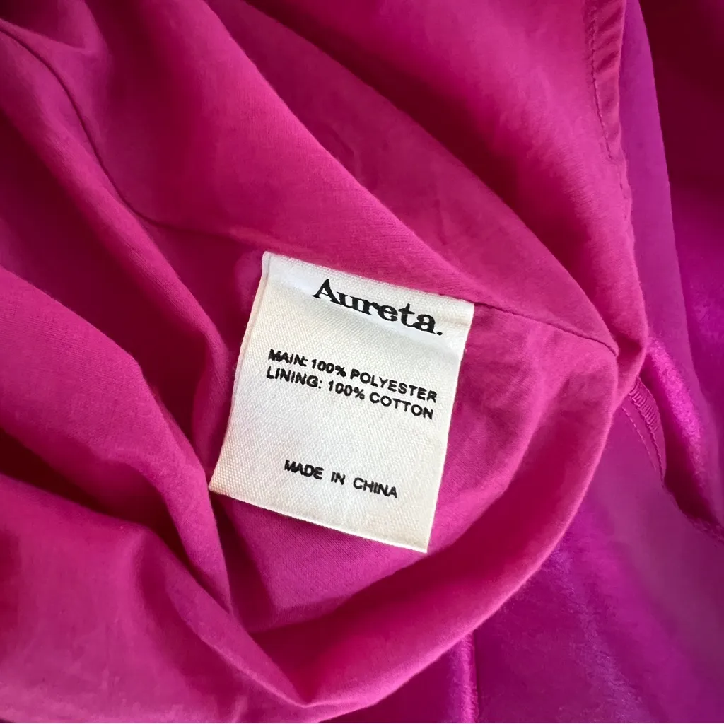 Aureta Vibrant Pink Puff Sleeve Mini Dress Valentine’s Day - Image 11