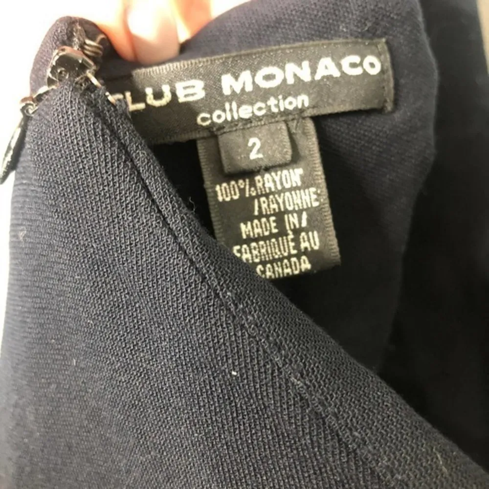 Club Monaco solid black halter neck dress LBD - Image 4