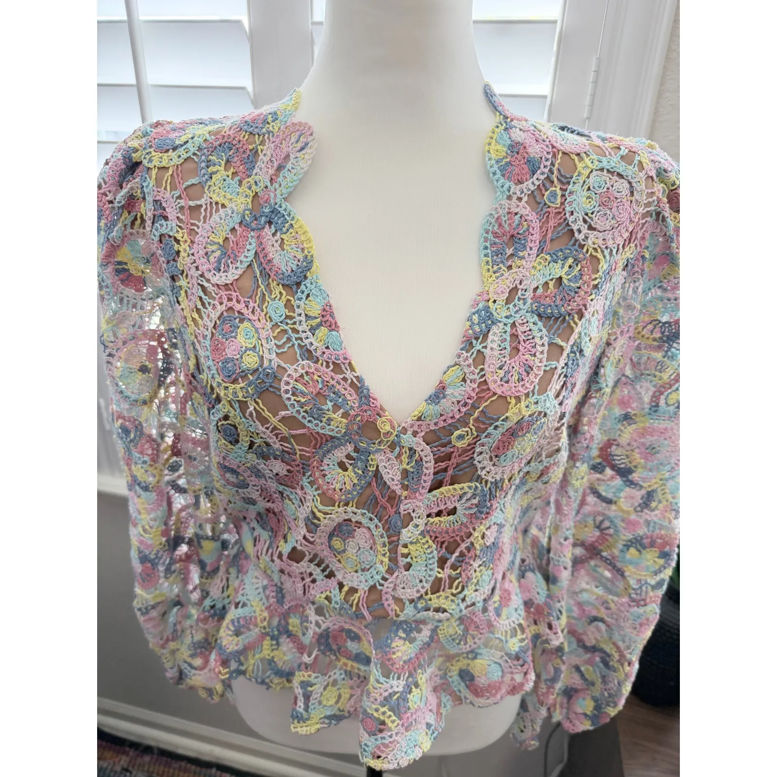 Elliatt Rue Crocheted Multi-Colored Top - Image 4